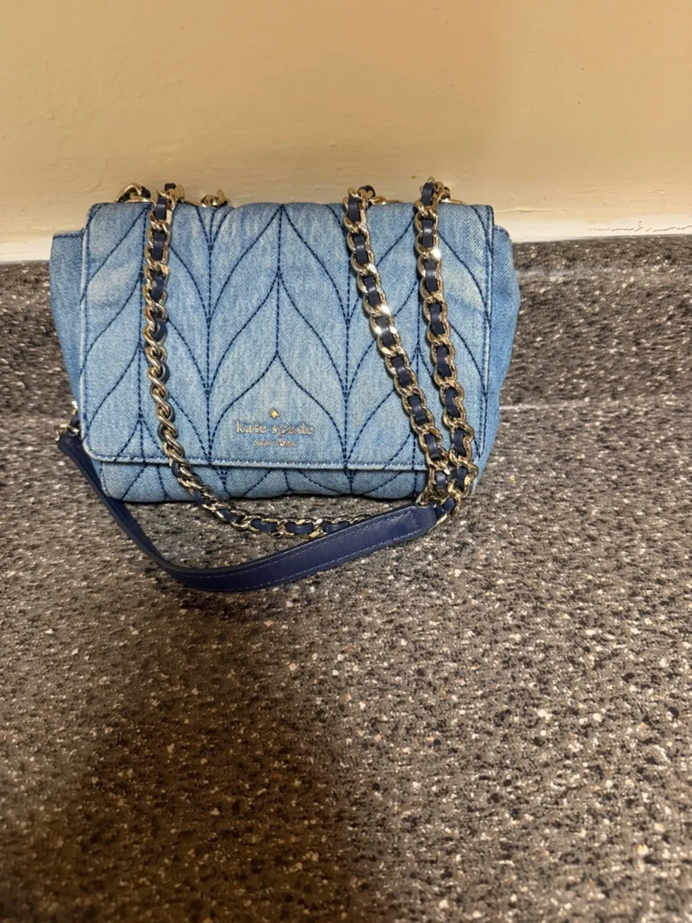 kate spade Denim Quilted Chain Shoulder/Crossbody Bag - Picture 1 of 6